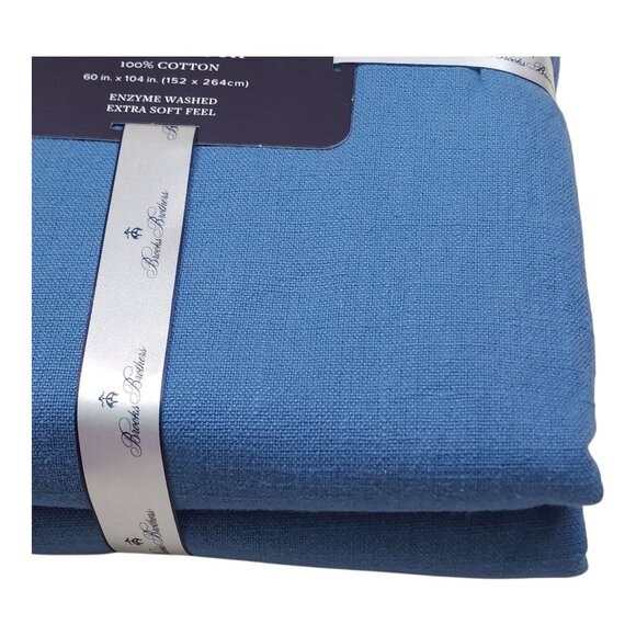 Brooks Brothers Oblong Tablecloth & Napkins Set 60"x104" 18"x18" Napkins Blue - Picture 10 of 13